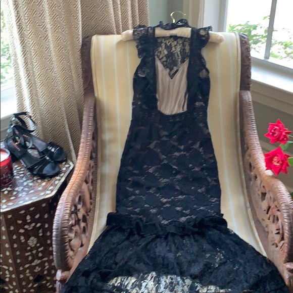 NIGHTCAP CLOTHING VICTORIAN SOFT FRENCH LACE MAXI DRESS IN BLACK SIZE S - Picture 11 of 13